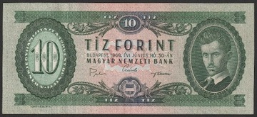 Węgry 10 forintów 1969 - stan bankowy UNC