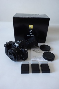 Nikon Z50 + Nikkor 16-50mm + 3x Nikon EN-EL2