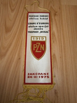 Proporczyk sportowy narciarstwo PE 1975 Zakopane