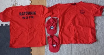 Ubrania dla ratownika WOPR, 2 koszulki, 2 czapki