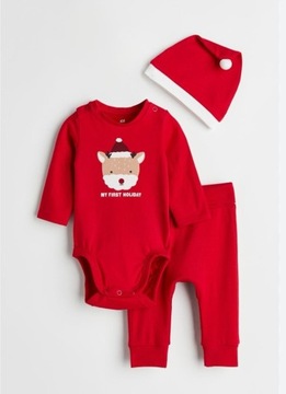 Zestaw świąteczny komplet H&M 4-6m