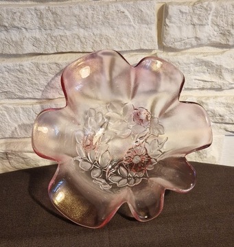 Rosella Miska piękne różowe szkło 1997