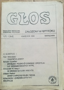 Głos nr 1/44   Kwiecień 1985