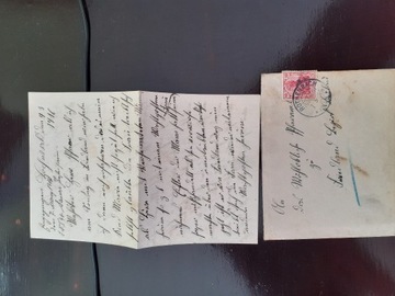 Koperta z listem w środku 1916 r. z Rotkenbach