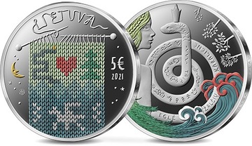 LITWA 5 EURO  2021 BAJKA EGLE KRÓLOWA WĘŻY 