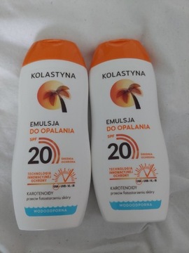 2x Kolastyna Emulsja do opalania ochronna i wodoodporna 20spf 200 ml