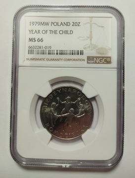 20 zł 1979, M. Rok Dziecka, NGC MS 66