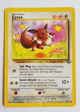 Karta Pokemon Eevee 51/64 jungle oryginał ładna