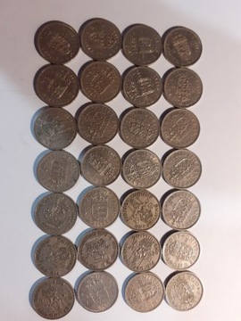 28 monet 1 szyling z lat 1947 - 1965