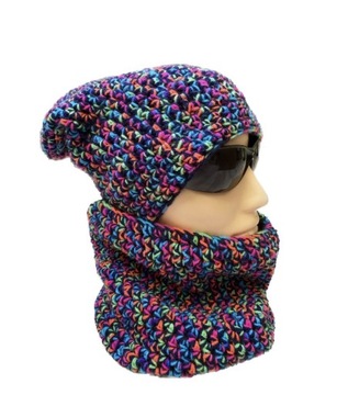 Czapka smerfetka beanie szydełkowa