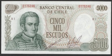 Chile 5000 escudos 1967-76 - stan bankowy UNC