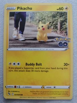 Pikachu 027/078 PGO / Karty Pokemon 