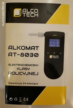 Alkomat elektrochemiczny ALCOTECH AT-8030