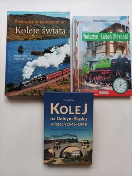 Kolejnictwo. Książki o kolei. 3 szt w komplecie.