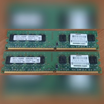 Pamieci RAM 2x1GB MDT DDR2-800