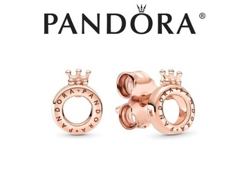 PANDORA Kolczyki z monogramem ALE R 289034C00 ROSE