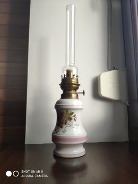 Stara francuska porcelanowa lampa naftowa nr 35