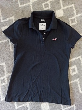 Hollister koszulka polo stretch czarna damska XS 