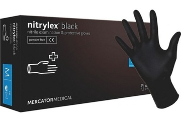Rękawiczki rękawice bezpudrowe czarne (black) M