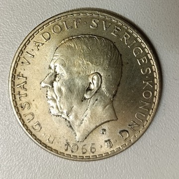 Szwecja 5 koron 1966 r. - srebro