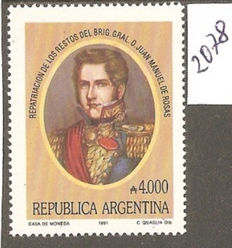 JM de Rosas. generał, dyktator Mi-2078- Argentyna