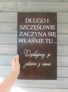 Tablica Powitalna Dekoracje Ślub i Wesele 40x70