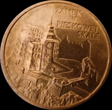 Moneta o nominale 2 złote,Zamek w Pieskowej Skale