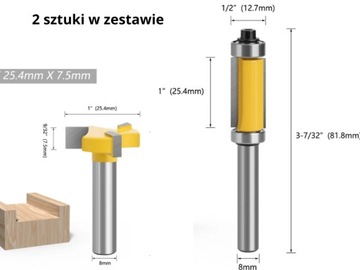 Nowe 2 frezy do drewna- prosty i frez T-slot