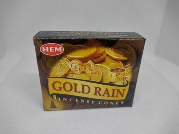 10 kadzidełek stożkowych Gold Rain + gratis