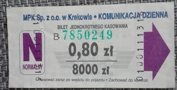 MPK KRAKÓW - 0,80 zł/8000 zł