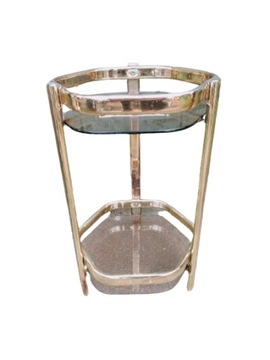 Mini stolik kwietnik szkło i metal wys 45 cm do odświeżenia