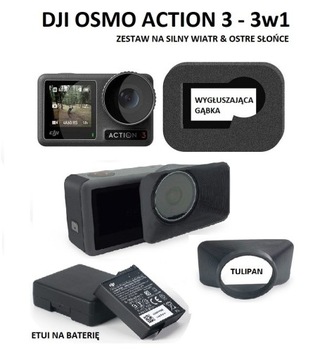 DJI Osmo Action 3 – ZESTAW 3w1 - na słońce i wiatr