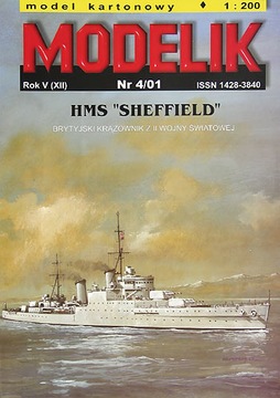 HMS Sheffield Modelik nr 4/01 1:200 wydanie I