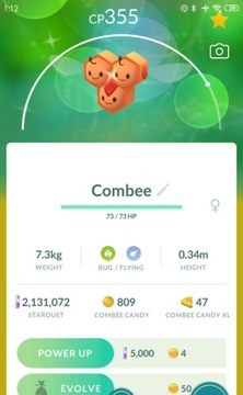 Pokemon go Shiny Combee  Wymiana Trade 30 days