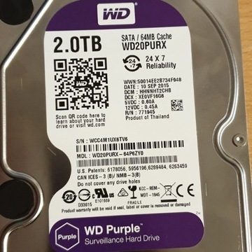 Sprzedam dysk WD Purple 2 TB