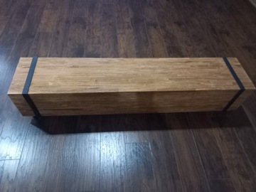 Półka tv z litego drewna tekowego