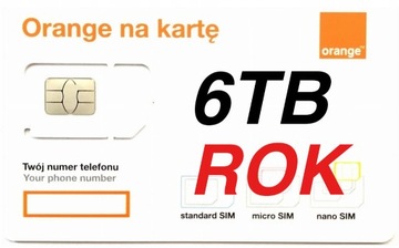 Karta SIM do routera ORANGE 4G 5G 6TB na ROK