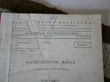 Kurs korespondencyjny Rachunkowość - 1964r.