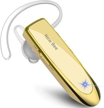 Słuchawka bluetooth V5.0 etui złota