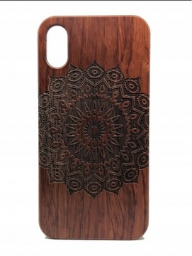 Etui iPhone X iPhone XS Drewniane Mandala