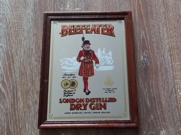 Reklama na lustrze Beefeater   ,vintage  