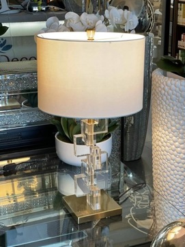 Lampa stołowa glamour z kryształkami PREMIUM