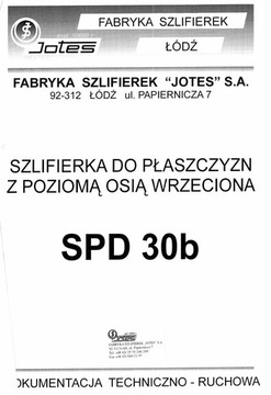 Szlifierka SPD 30 B DTR
