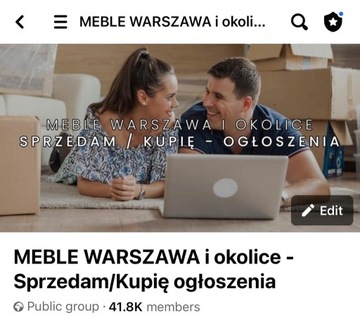 Grupa Facebook - MEBLE Warszawa i okolice 42 tys.+