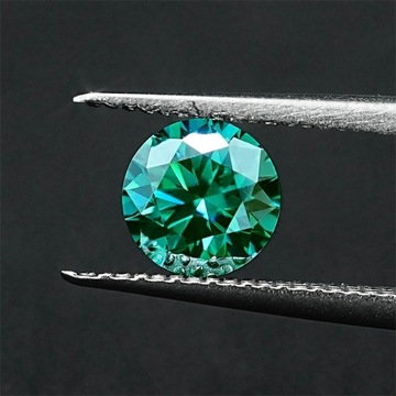 Diament Moissanit Zielony 5mm- 0,5CT VVS1-D