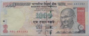 INDIE-- 1000 rupii z 2007 r