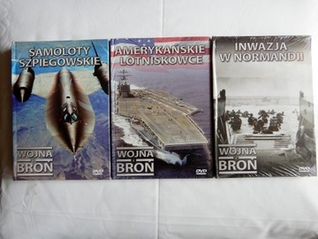 3 płytki DVD z cyklu WOJNA I BROŃ