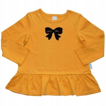 Bluzeczka dla dziewczynki 86 92 kokarda żółta