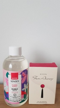 Avon zestaw Far Away + kwiatowy płyn do kąpieli