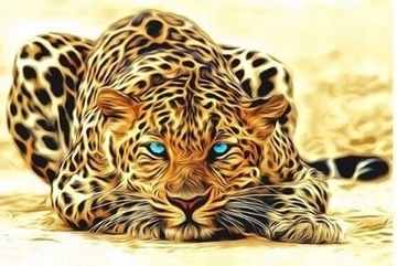 Obraz Gepard malowanie po numerach z ramą 40x50